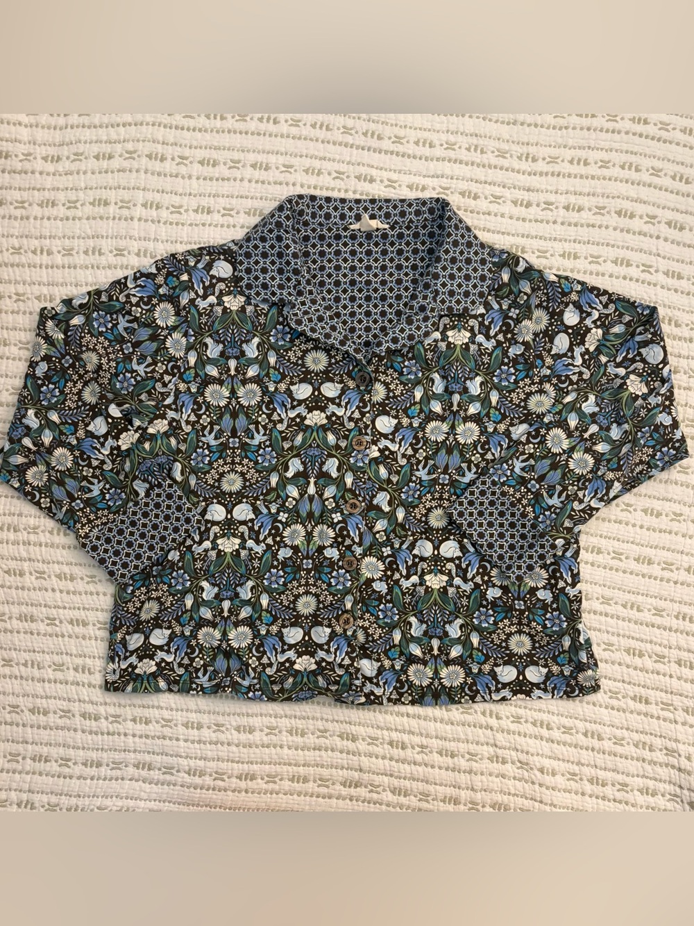 Vera Bradley Women’s Blouse Enchanted Woodland Top XL Cottagecore Hippie Floral